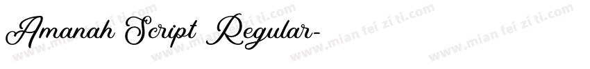 Amanah Script Regular字体转换